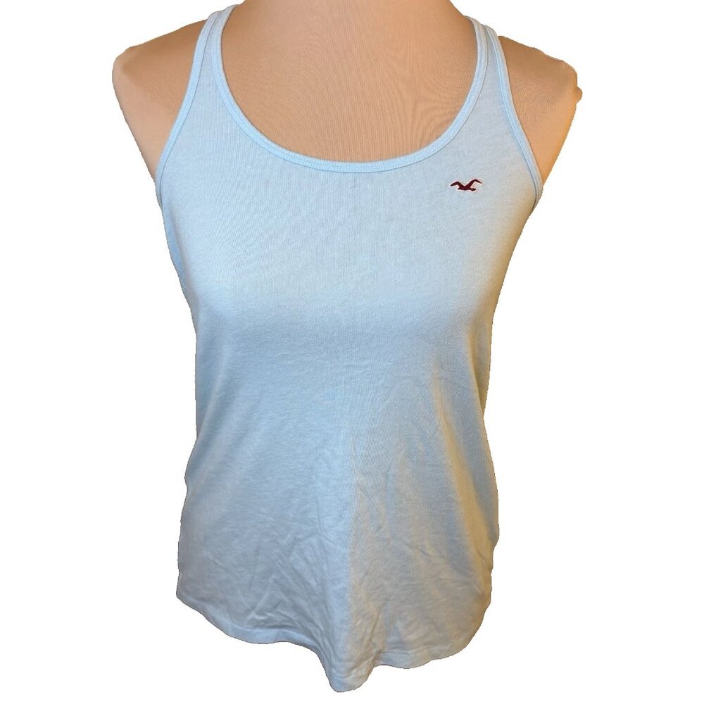 Y2K Hollister Women's Light Blue Racer Back Knot Tank Top Size Small #240